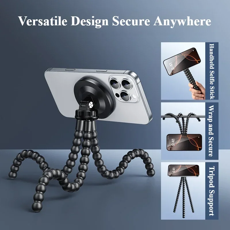 Eary Magnetic Tripod With Remote And Phone Holder Height Adjustable Multi-Angle Shot Selfie Stick Kickstand For Video Recording