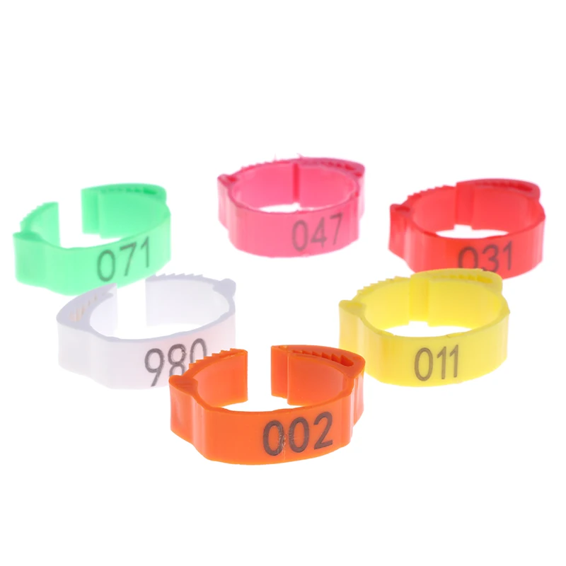 100Pcs Adjustable Chicken Foot Rings Poultry Leg Digital Label Buckle Plastic Ring for Chick Duck Goose Hens Farm Equipment