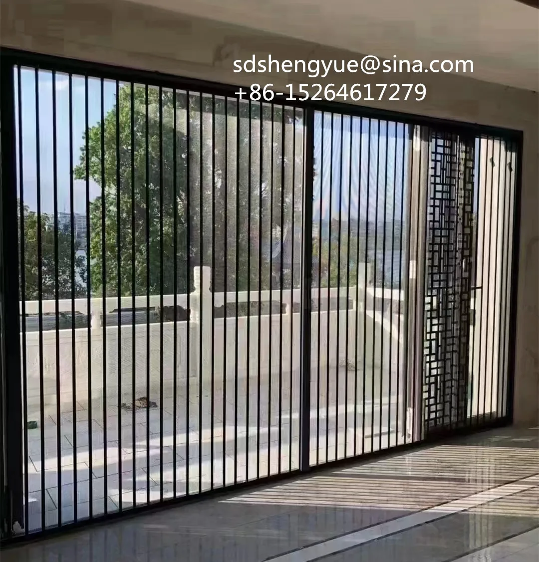 Cats mesh door screen anti scratch aluminum frame Pleated metal Mesh Retractable Folding fly Screen security door