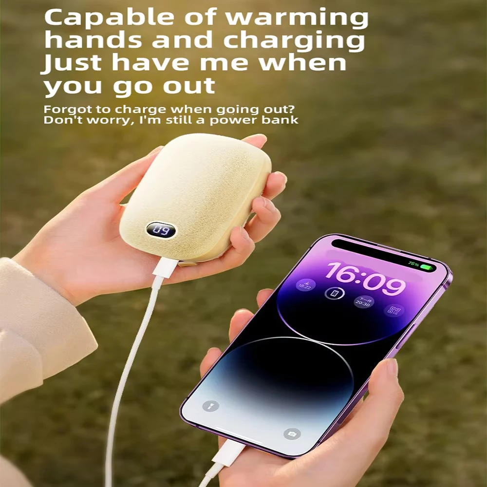 Portable Hand Warmer Xiaomi Rechargeable Flannel Portable Mini 20000 mAh Large Capacity Men Women Camping Travel Office