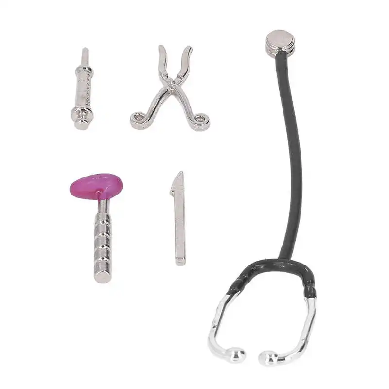 Mini Appliance Model Dollhouse Stethoscope Set for 1:12 Doll House doctor nurse toys doctor toys kit stethoscope toy