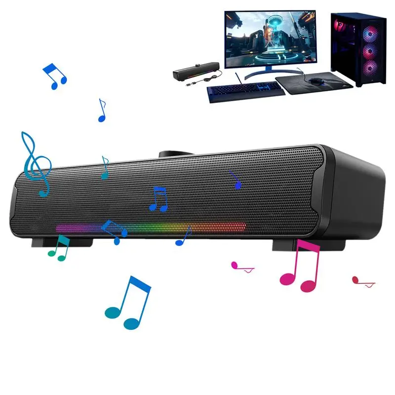 

Computer Speakers Portable USB Powered Desktop Subwoofers Bass Sound Music Player System Wired Small Speakers for pc & laptops