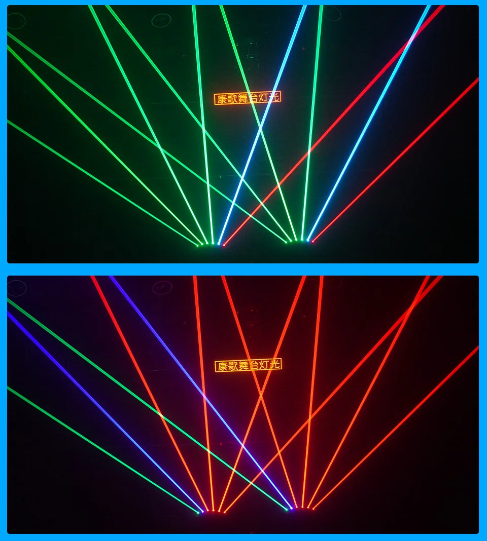 RGB 6 Eyes RGB Stage Laser Moving Head Light Infinite Rotation Bar Laser Light P