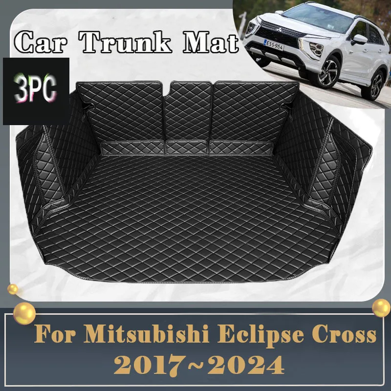 Tappetino Per Bagagliaio Dell'Auto Per Mitsubishi Eclipse Cross Gk Gl Ya 2017 ~ 2024 Tappetino Per Bagagliaio Completo Vassoio Per Carico Posteriore D