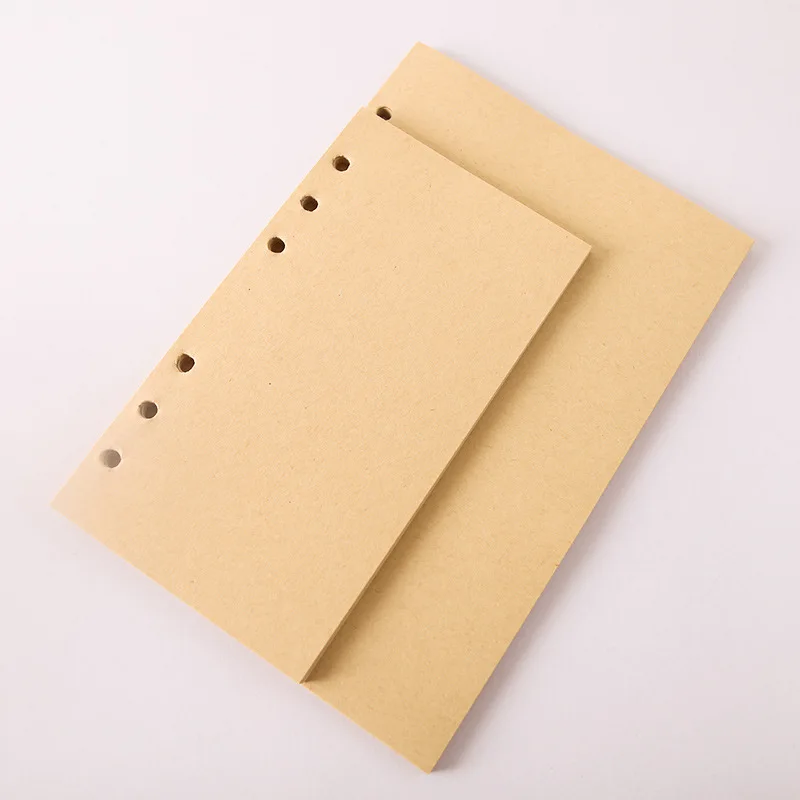 Kawaii A5 A6 Loose Leaf Notebook Refill - 40 Sheets of Spiral Binder Index Paper with Line, Grid, and Blank Pages