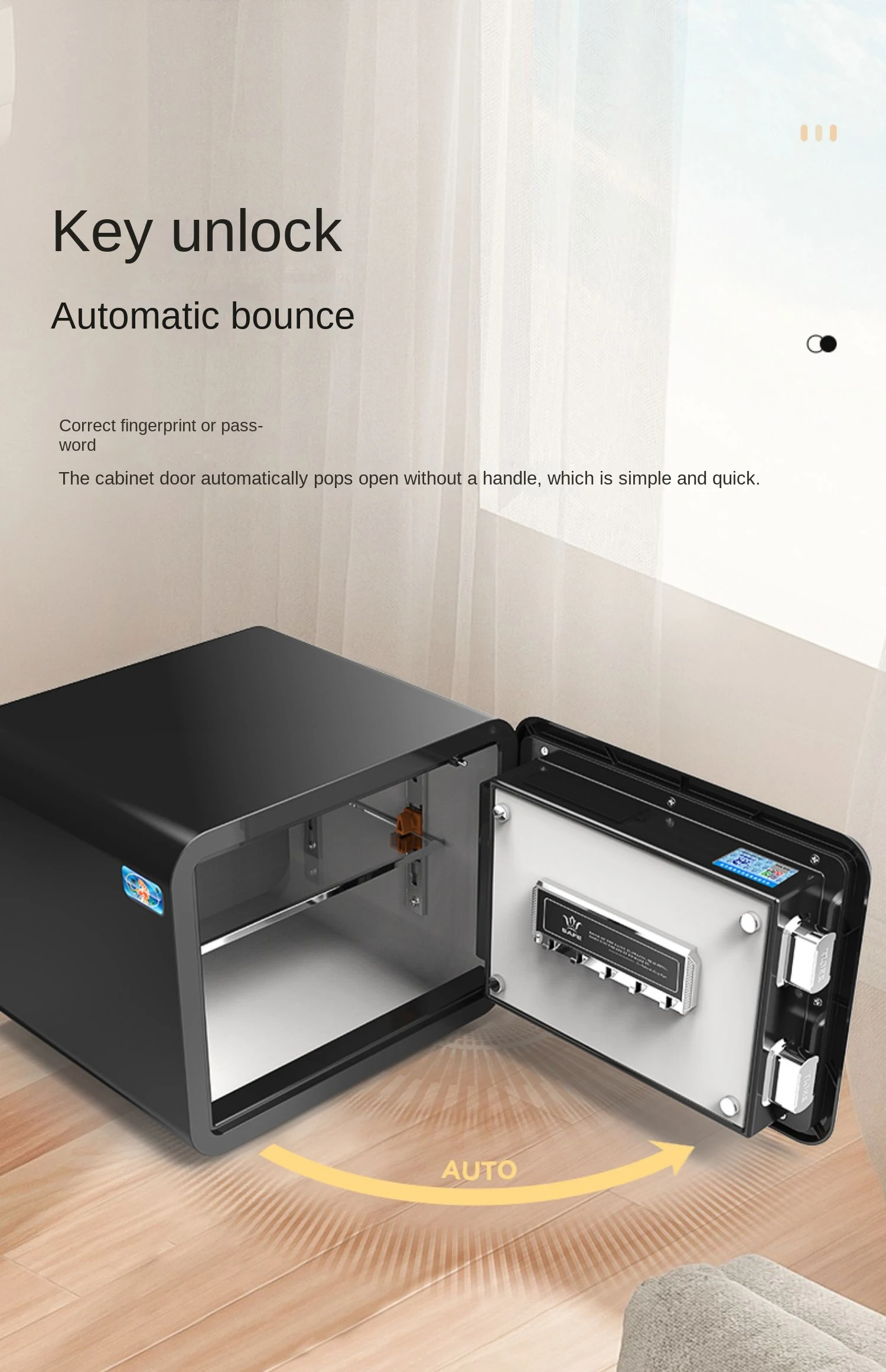 Fingerprint Safe Digital Safety Safe Box Password Anti-theft Fingerprint  Invisible Office Jewelry with Lock Alarm Cabinet