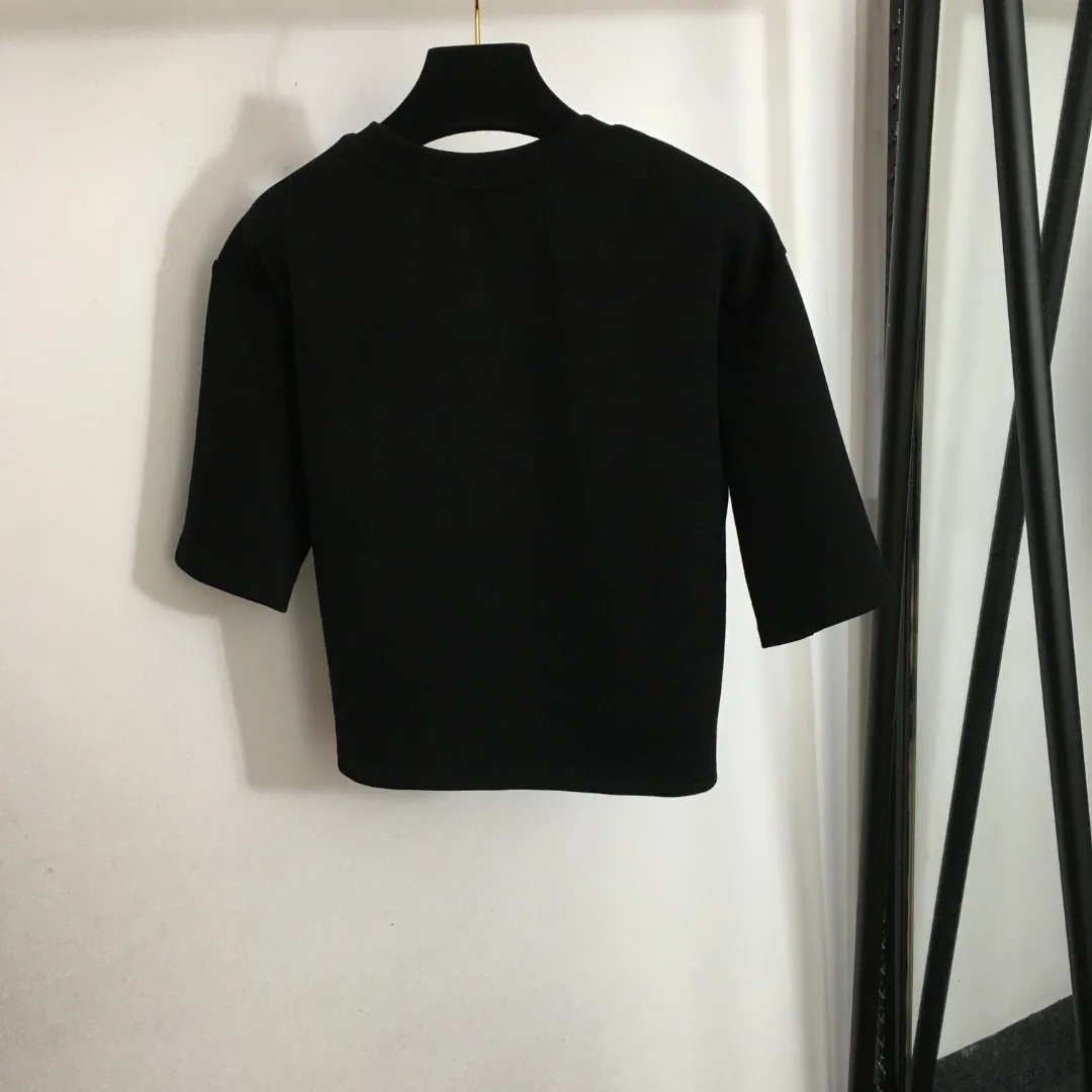 

New Sleeve Snap Button Short Sleeve Top