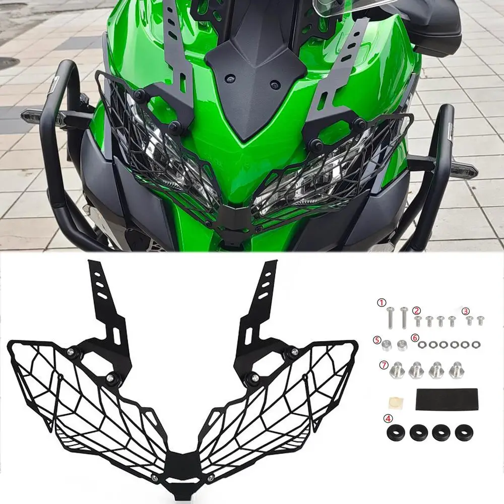 

Аксессуары для мотоциклов KAWASAKI Versys 1000 KLE1000, протектор фары, Защитная крышка для передней фары, Защитная крышка для решетки радиатора 2019-2023