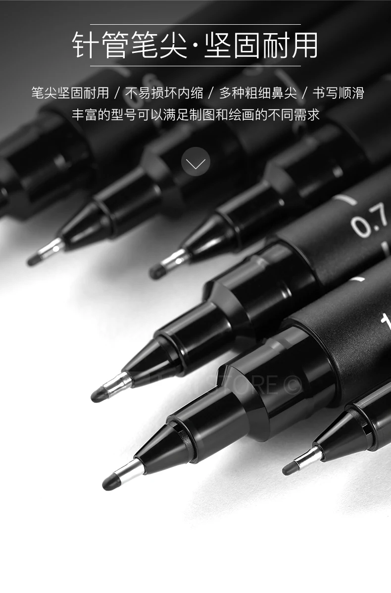 Uni Pin-200 Fineliner Zeichenstift, 3/6/12-teiliges Set, Skizzenset, wasserfeste Nadel, Gelstifte, 0,25–0,94 mm, handgezeichnetes Comic-Design – Detail 14