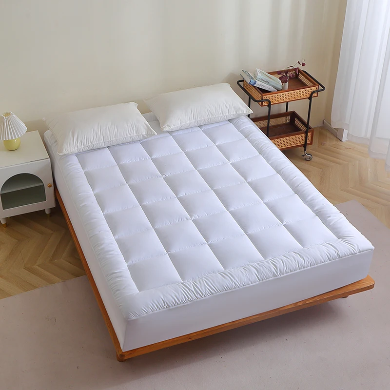 Easyum 100% Polyester Grey White TWIN FULL QUEEN KING Mattress Topper Mattress Protector Cover