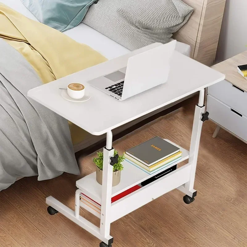 Adjustable Height Mobile Computer Desk for Small Space Rolling Writing with Wheels Corner Home Office Study 2