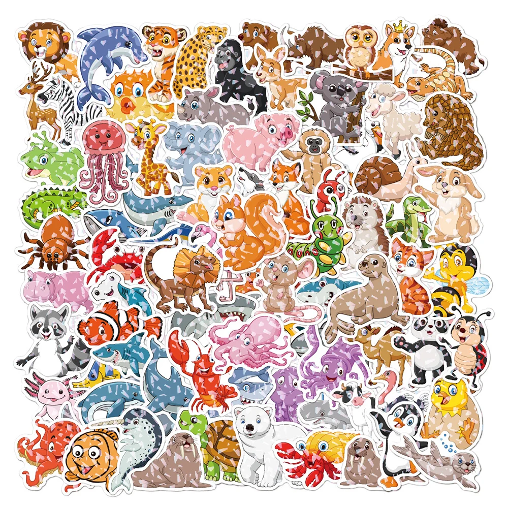 2 Sheets Glitter Stickers Cute Cartoon Unicorn Bling Sequin Shake Stickers  For Kids DIY Decoration Kindergarten