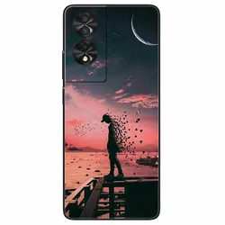 Black TPU Shockproof Phone Cover with Wolf and Lion Design - Soft Silicone Bumper Case for -TCL 40 NxtPaper 4G (R20.CH.342)