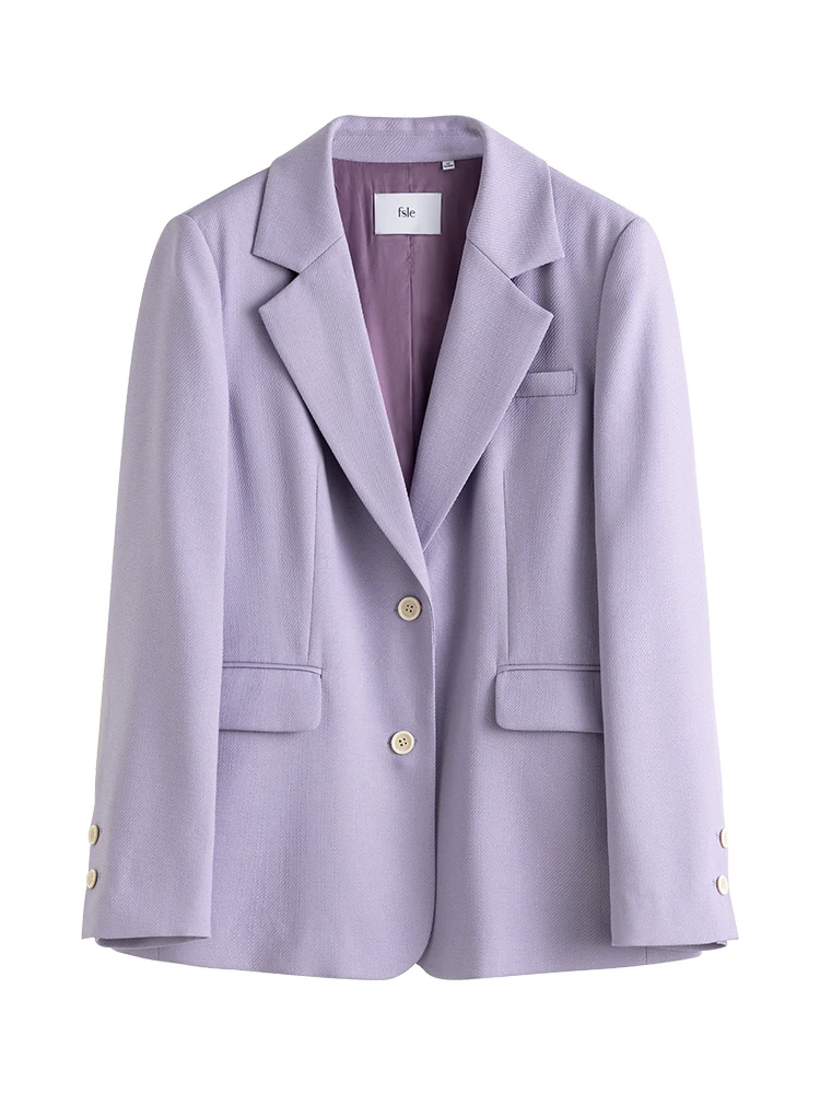 FSLE Fashion Style High-end Lapel Suit for Women Spring New Niche Design Commuter Suit Collar Mid-length Coat Blazer for Female