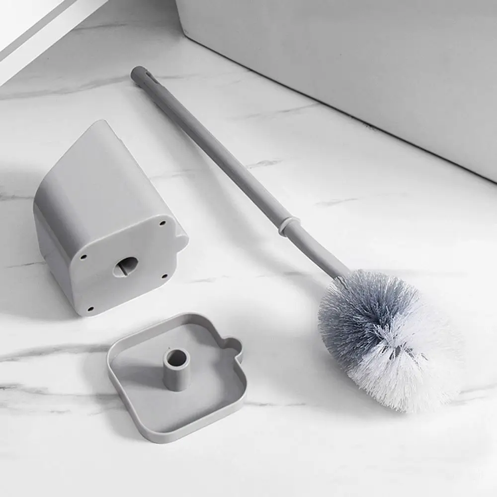 Toilet Brush Set Home Plastic Wall Hanging Bathroom Cleaning Tools Toilet Brush Punch-Free Cleaning Holder