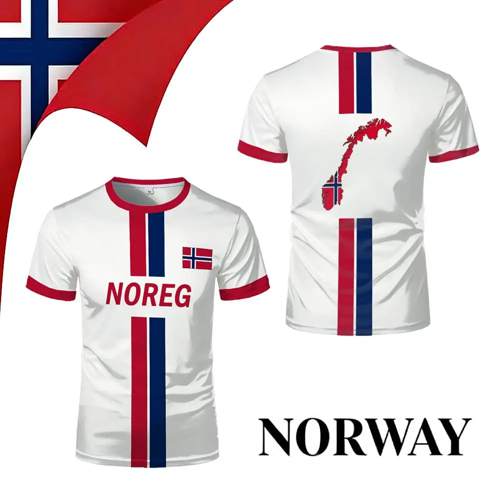 Camiseta con estampado de Noruega para jóvenes, uniforme de entrenamiento de fútbol para verano al aire libre, para hombres y mujeres, transpirable y de secado rápido._voghion.com