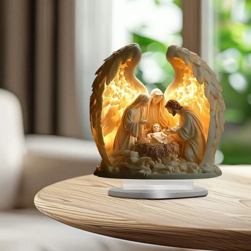 Elegant 2D Christian-Themed Acrylic Desktop Decor - Flat Panel Display Stand for Home/Office, Christmas Gift &Inspirational Sign