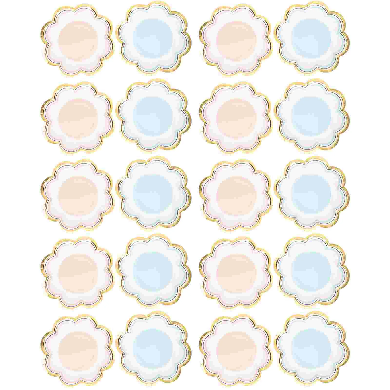 

20pcs Paper Dessert Plates Floral Appetizer Plates Cake Plates