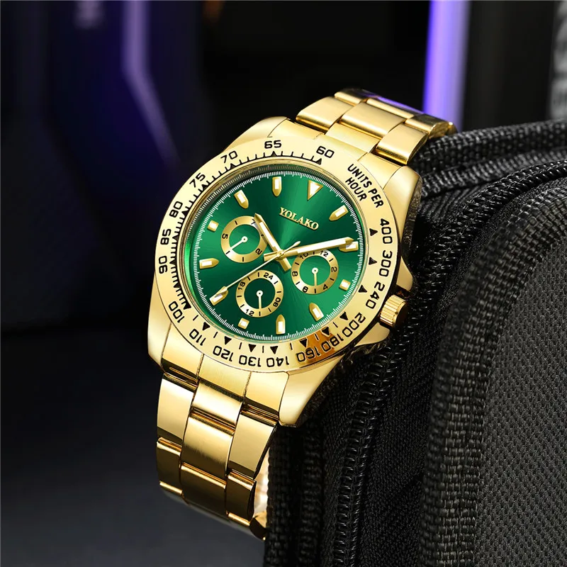 Relogio Masculino Orologio Al Quarzo Da Uomo In Acciaio Inossidabile Sport Outdoor Orologio Da Polso Da Uomo Oro Verde Moda Uomo Orologio Montre Homme