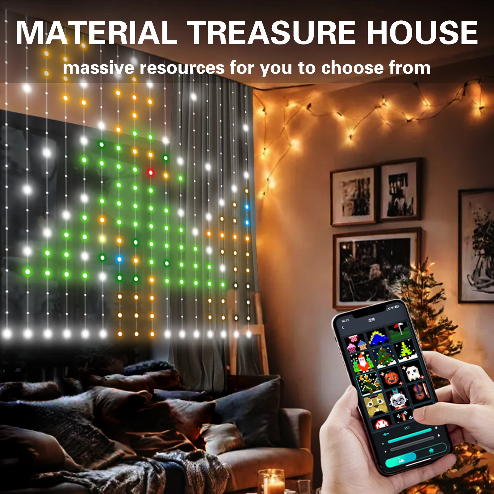 Smart-Curtain-Light-Bluetooth-LED-Smart-String-Fairy-Light-1-6m-1-6m ...