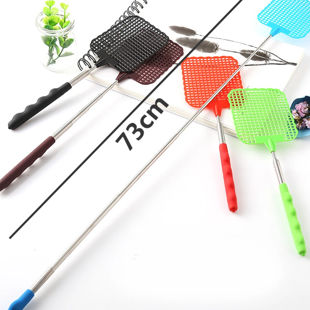 Fly Swatter 4 PCS Manual Fly Swatter Telescopic Extendable Long Handle