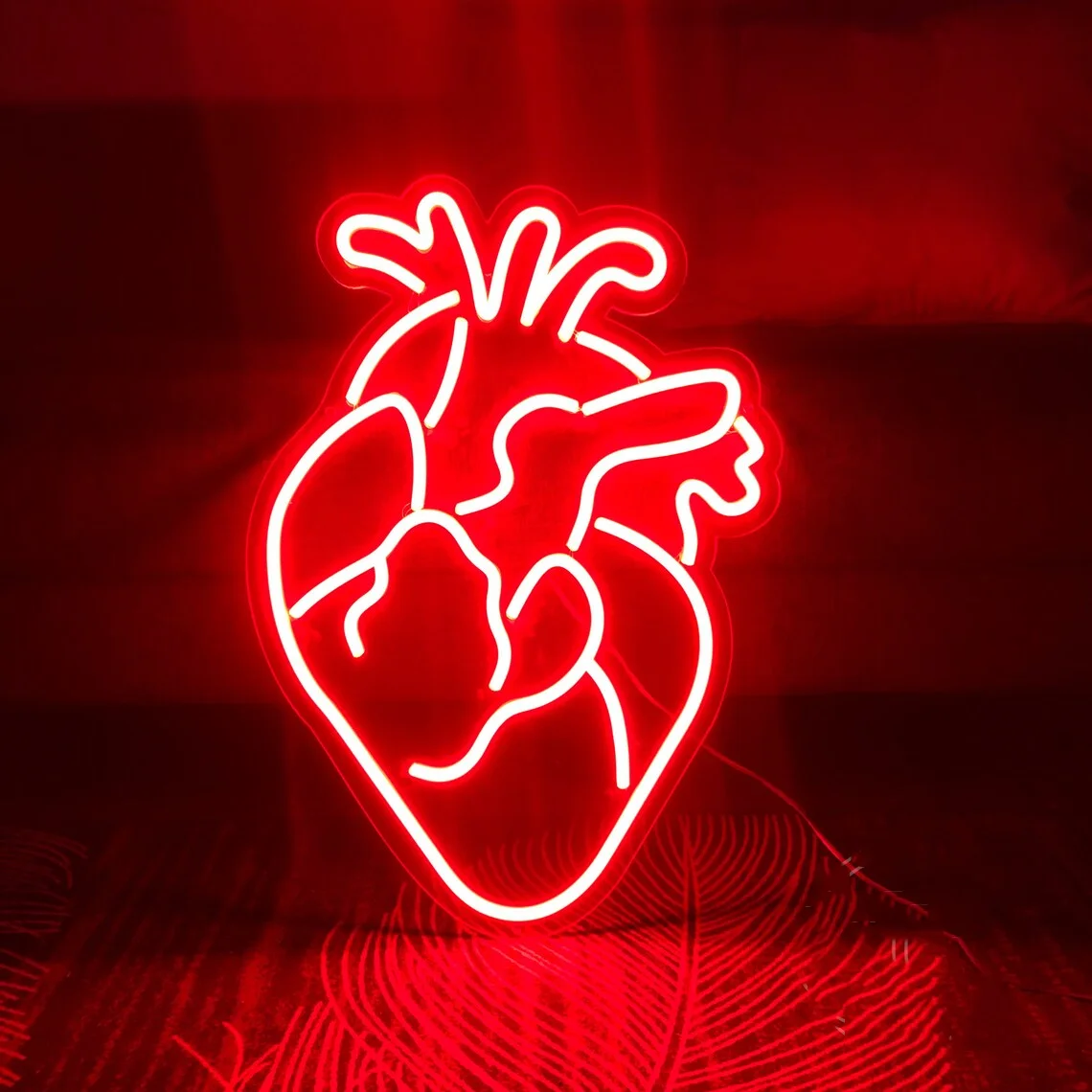

Human Heart Neon Sign Heart LED Light Neon Bar Signs HalloweenNeon Lamp Bedroom Wall Decoration LED Neon Art Wall Hangings for