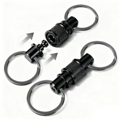 Rotating Aluminum Quick Release Multifunctional Keychain (Black)