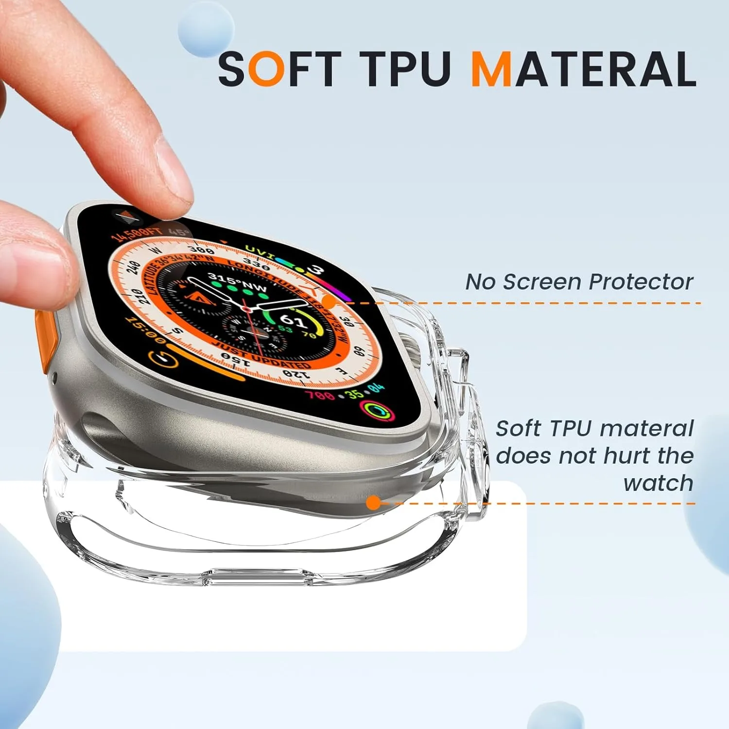 Clear TPU Screen Protector Case with Hollow Soft Cover Design