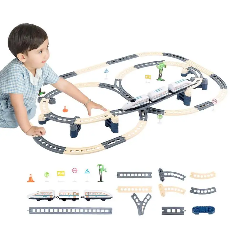 

Electric Railway Track Train Set Kids Railway Toys Train Track Set Electric Car Locomotive Slot For Tracks Toys For Children