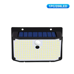 4 - Pack Solar - Powered LED Outdoor Wall Lamps - Motion Sensor, Waterproof, with 3 Lighting Modes (1PCS 208LED)