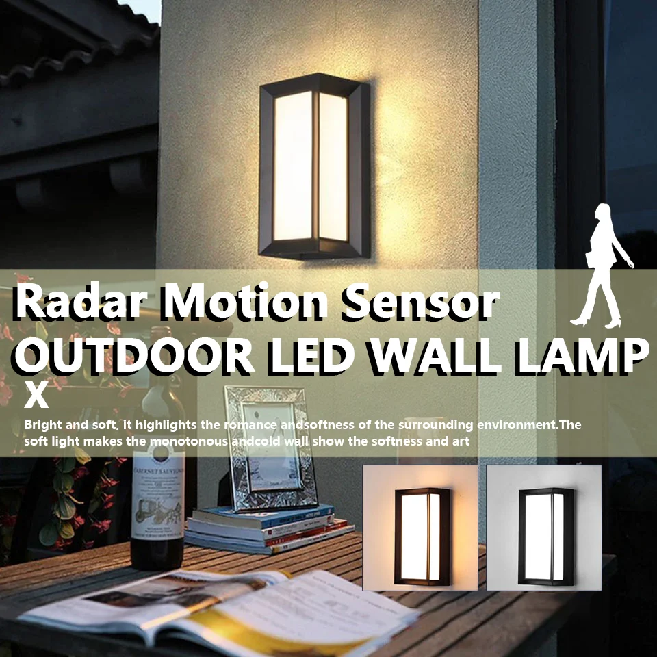 Wall lamp LED Wall Lights With Motion Sensor AC85-265V 16W/30W Waterproof Outdoor Indoor Decoration Living Room Porch Wall Lamps