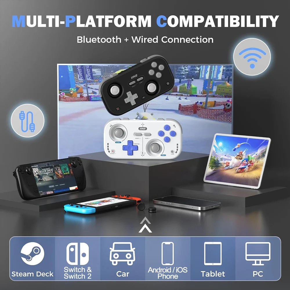 Universal Retro Gaming Controller - Wireless Gamepad for Versatile Platforms