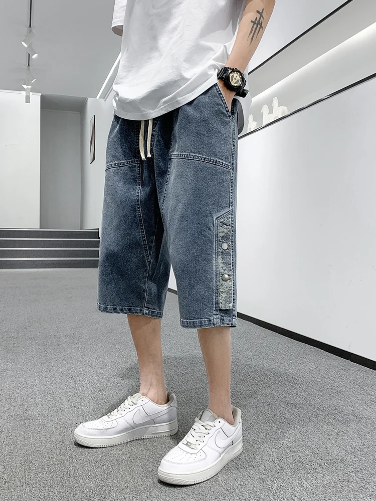 Summer Short Jeans Breeches 2023 New Hip Hop Streetwear Baggy Denim Shorts Cotton Casual Straight Capris Pants Plus Size 8XL