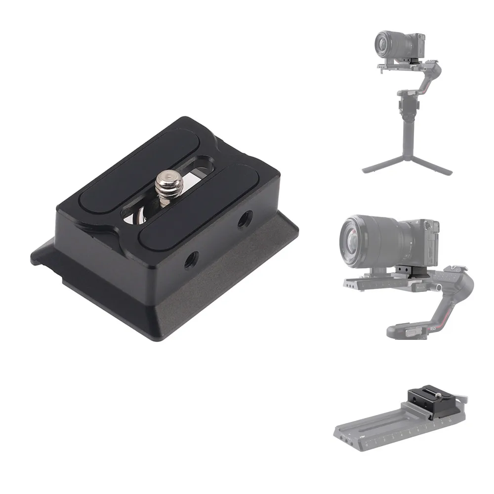Tripod Head Plate Quick Release Plate Dlsr Camera Plate Quick Clamp Fast Mount Pu Plate For Ronin Rs3 Camera Tripod Head Adapter