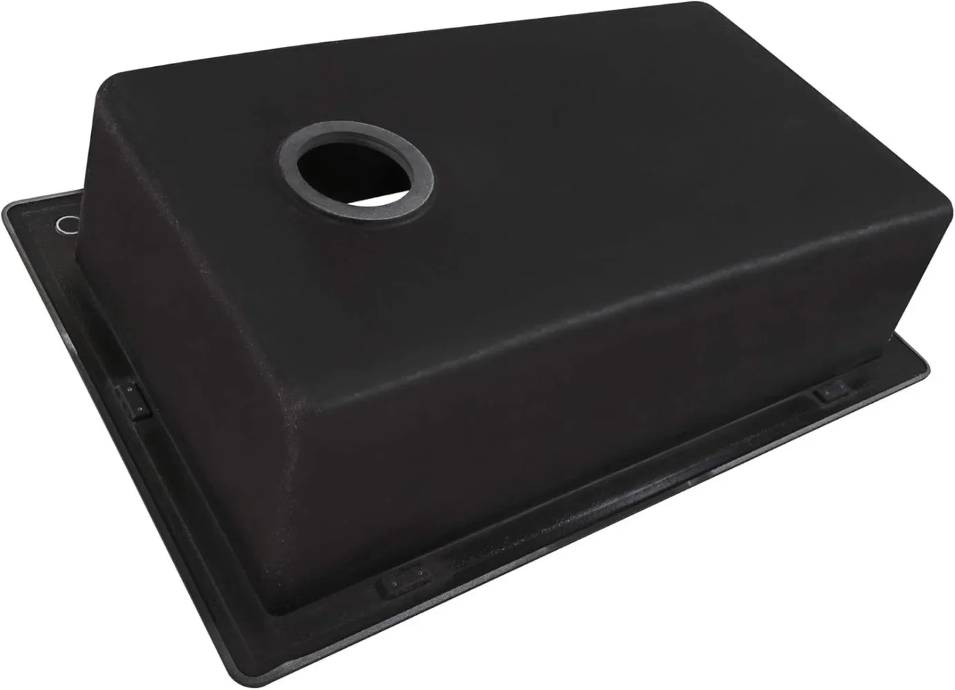 33 x 22 inch Drop-in Topmount Granite Composite Single Bowl Kitchen Sink Slope Bottom - Midnight Black - RVG1033BK 5