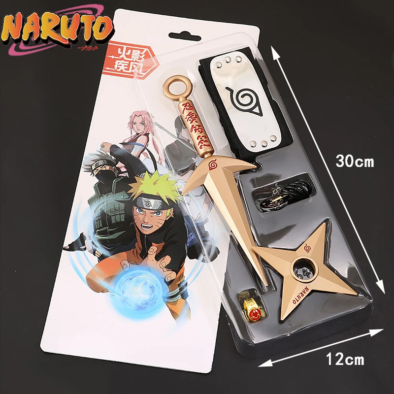 

Anime Naruto Cosplay Prop Toys Itachi Necklace Headband Ring Shuriken Accessories Toys for Children Gift Fan Collection Toy