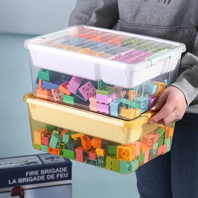 Opbergdoos Bouwstenen Ingedeeld Lego Transparante Speelgoed Organizer Deksel Stapelbaar Draagbare Ehbo-kit Geneeskunde Doos - AliExpress