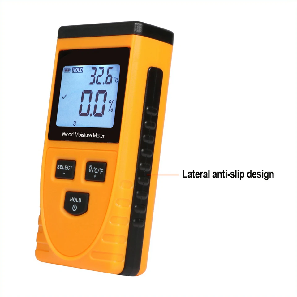 RZ Inductive Wood Moisture Meter Hygrometer Digital Humidity tester Timber Damp Detector Tool