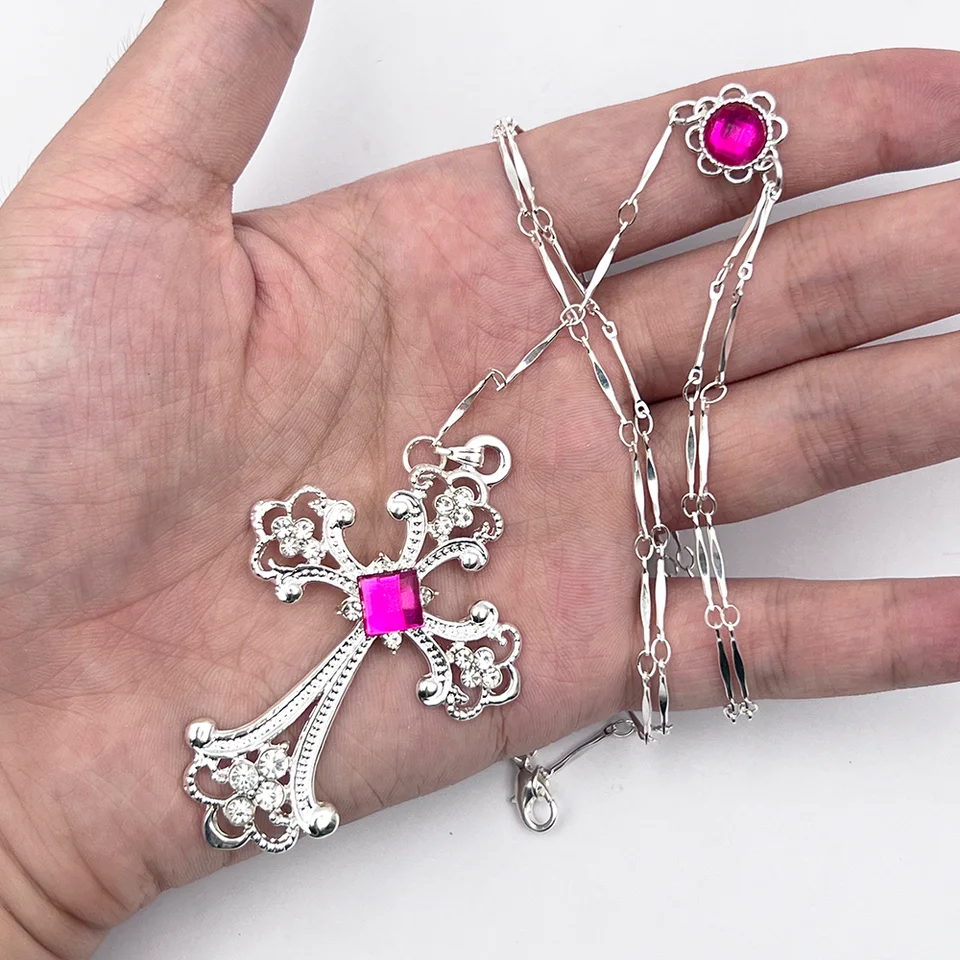 Anime DIABOLIK LOVERS Komori Yui Cosplay Necklace Gemstone Cross