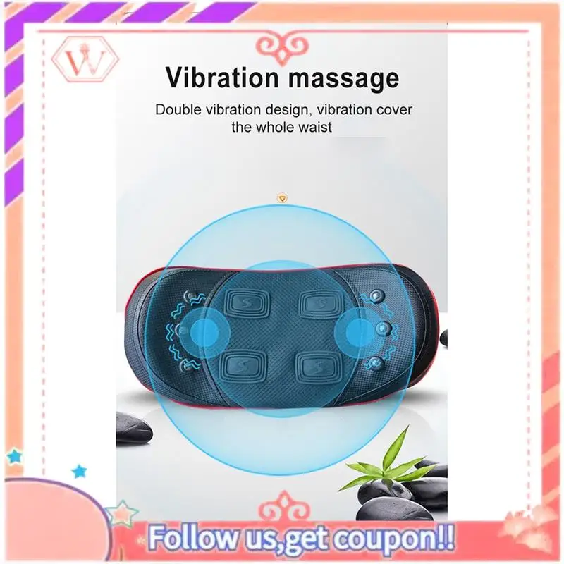 Electric Waist Massager Lumbar Traction Air Bag Inflatable Lumbar Spine Body Massage Vibration Relief Healthcare EU Plug Durable