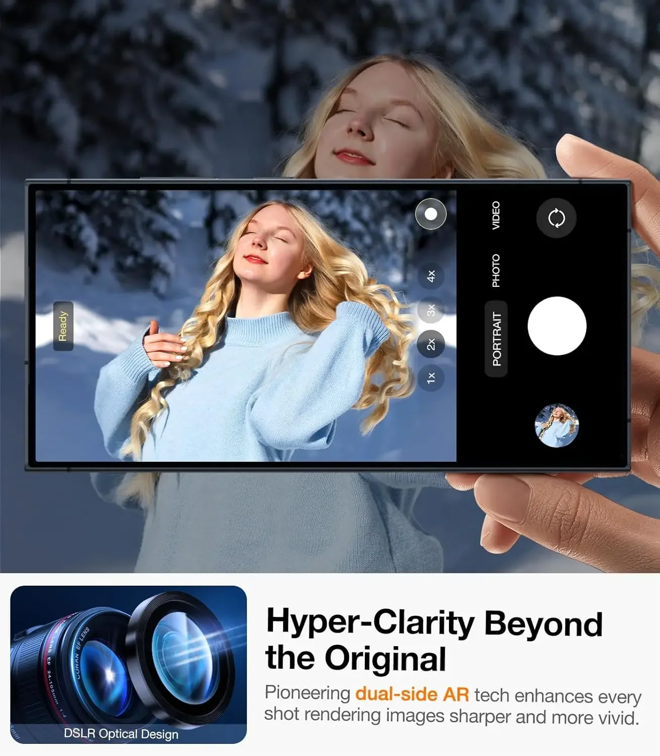 Ultra Camera Lens Protector with Full Cover Glass Film and Metal Ring