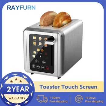RAYFURN Tostapane automatico per pane domestico a due fette in acciaio inossidabile UE Touch Screen per macchina per la colazione 6 livelli di ribaltamento 1