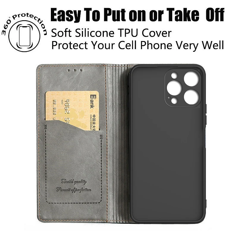 Flip Wallet Case For Apple iphone 15 14 13 Pro 16 16e 12 11 Pro Max XS XR X 8 7 6S 6 SE 2020 2022 phone Cover Leather Case Coque - 3
