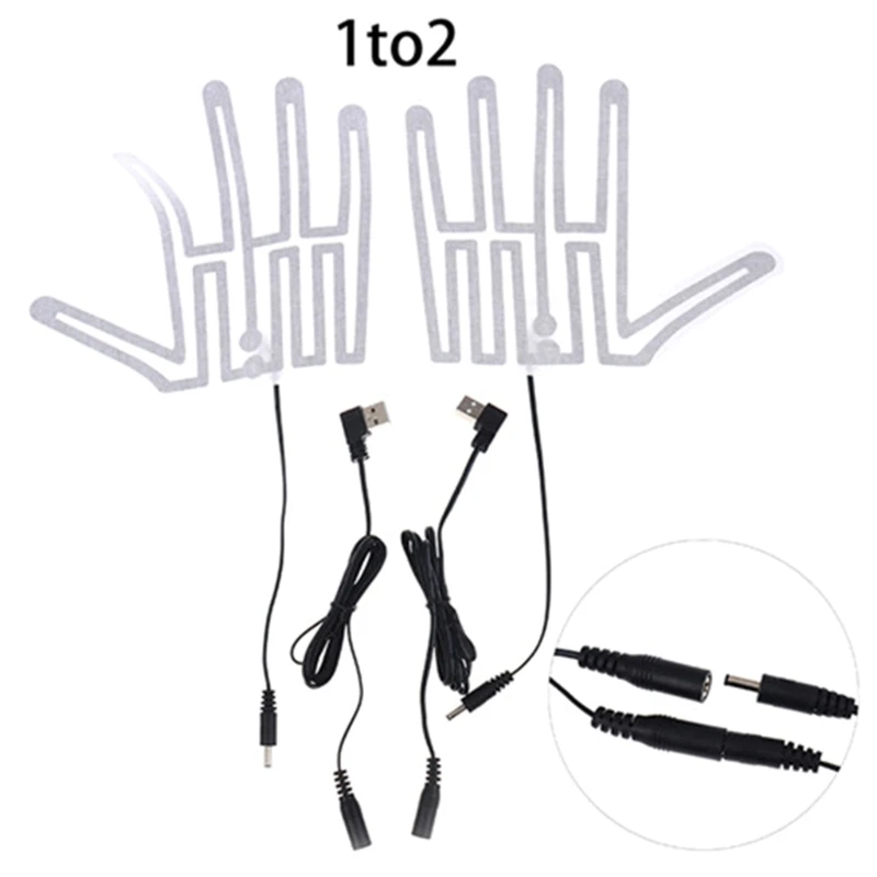 USB Heated Gloves Pad Winter Warm Five-Finger Gloves Heating Pad Electric Heating Film Glove Sheet for