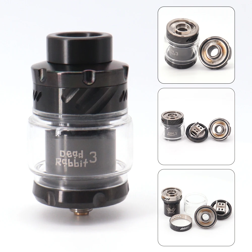 

Vape Dead Rabbit 3 RTA Tank Atomizer 810 Drip Tip 3.5ml/5.5ml 25mm Dual Coil Top Filling Airflow Electronic Cigarette Vaper Tank