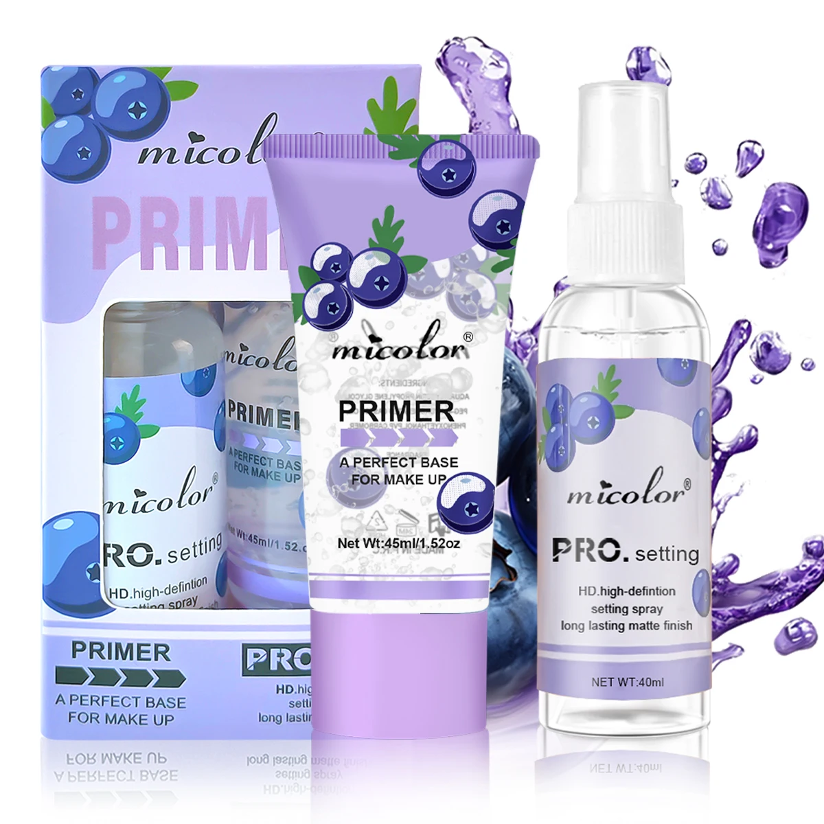 Fresh Fruit Transparent Gel Makeup Front Milk Setting spray Small Set Priming, Moisturizing, Non sticking Powder, Keep Makeup Fi 2