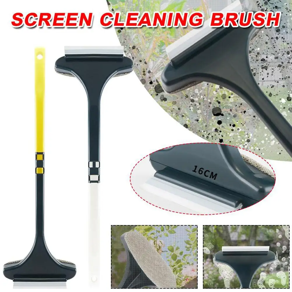 

2 In 1 Double-sided Glass Cleaning Screen Window Cleaner Mop Long Brush Detachable Handle Household Wiper Squeegee Accessor C5G9