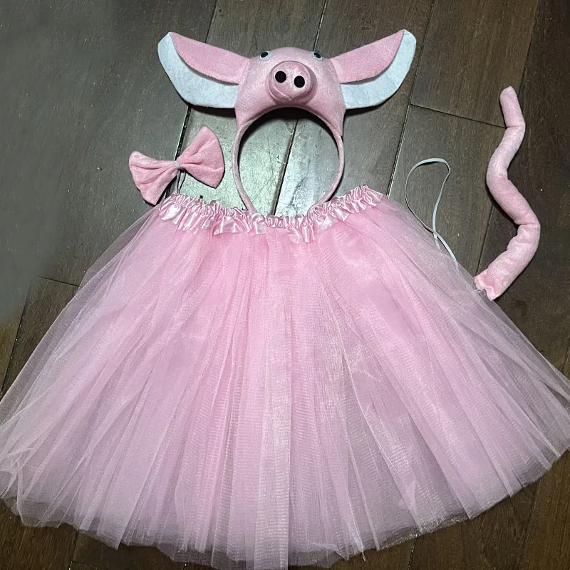 Dierenprint set: luipaardoren staart strikje - Fancy Dress Outfit jas - One Size for all