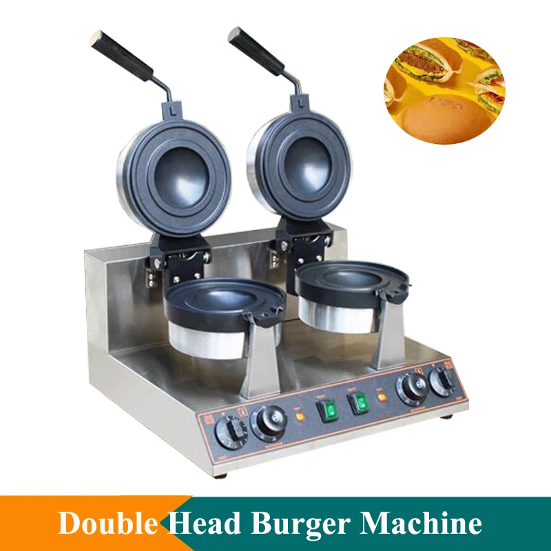

110 220V Electric Double Head Ice-cream Burger Machine Commercial Food -Grade Snack Making Machine
