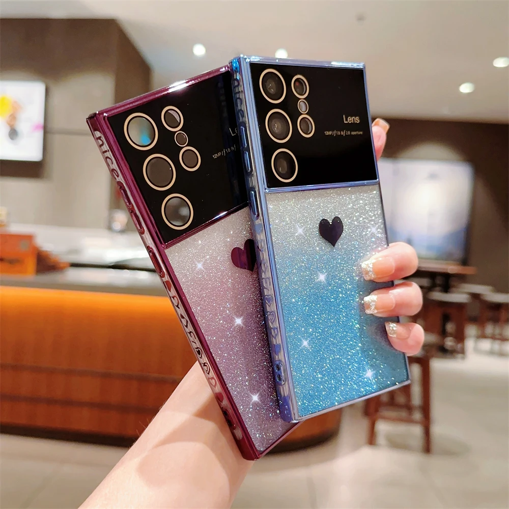 Permatomas telefono dėklas su širdelėmis samsung galaxy serijai_voghion.com